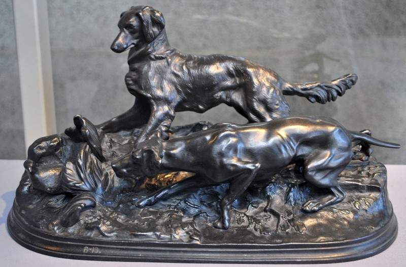 «Собаки на стойке», старинное литье 1914 г. (П.Ж. Мен)